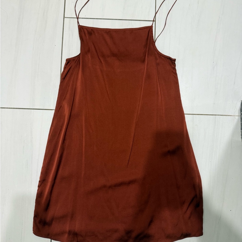 Trois the Label Rust Slip Dress